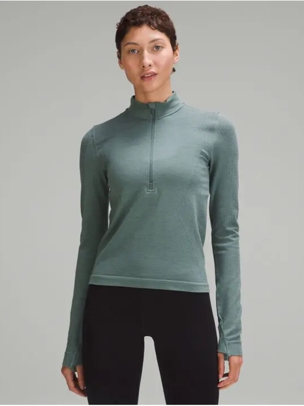 Lululemon Merino Wool-Blend Base Layer Half Zip Medium Forest Women’s 4
